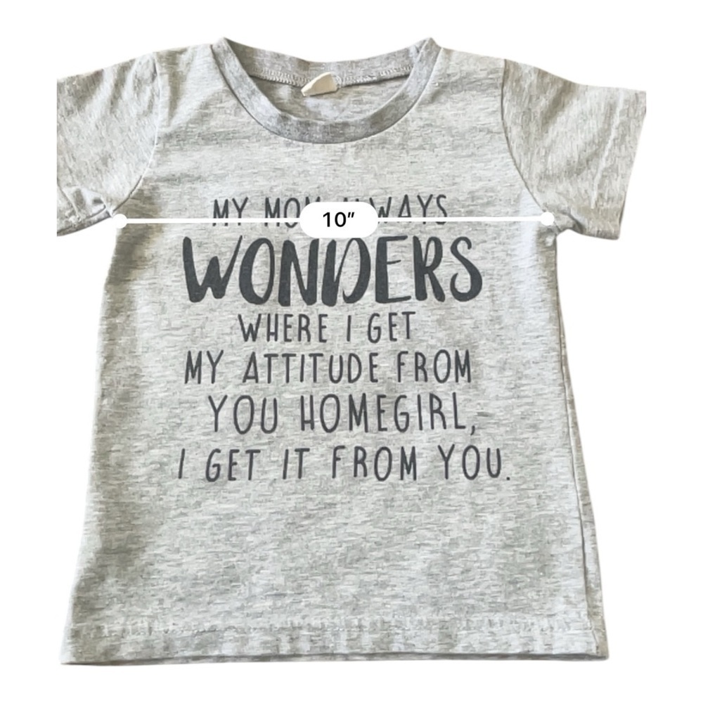 Boys casual sz 90 T-Shirt with Attitude Print gray color short sleeve round neck - Picture 5 of 8
